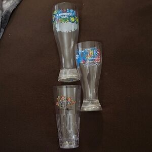 RAINFOREST cafe Illuminated plastic cups Trio with Colorful Logos
